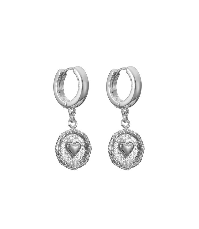 By Shir Small round heart earrings