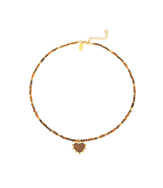 By Shir Luxury chain sunglow tiger eye heart