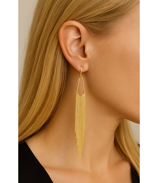 By Shir Luxury triangle sparkle earrings