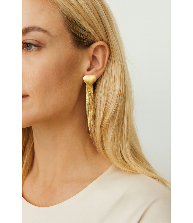 By Shir Luxus-Herz-Ohrringe mit Glitzer