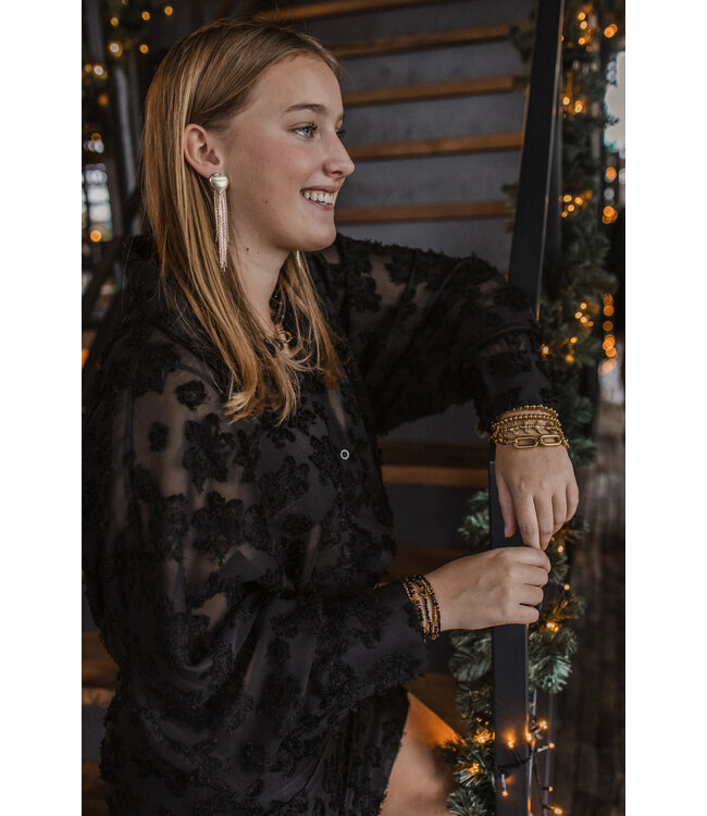 By Shir Oorbellen luxe hart sparkle