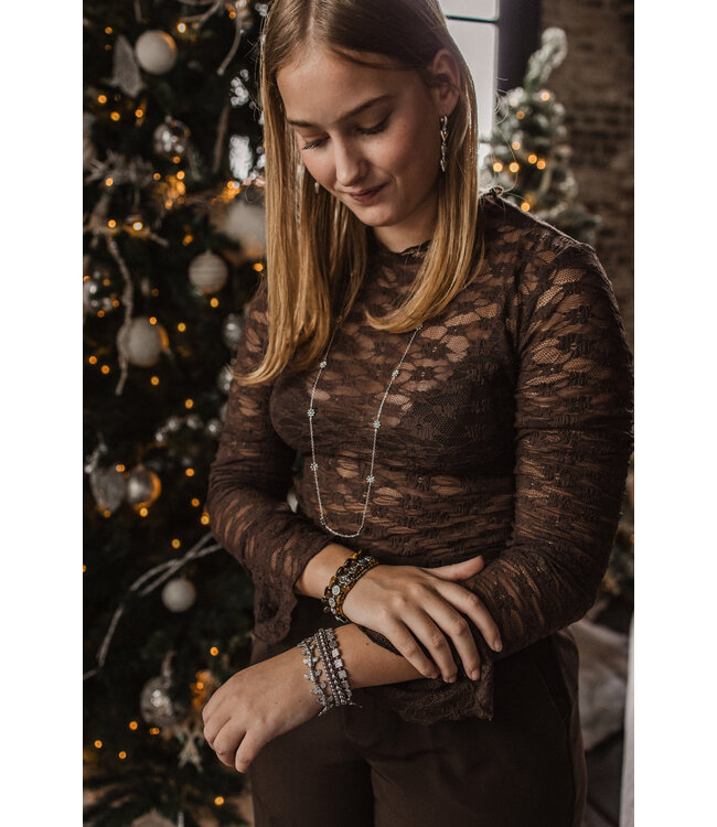 By Shir Ketting luxe kleine bloemetjes