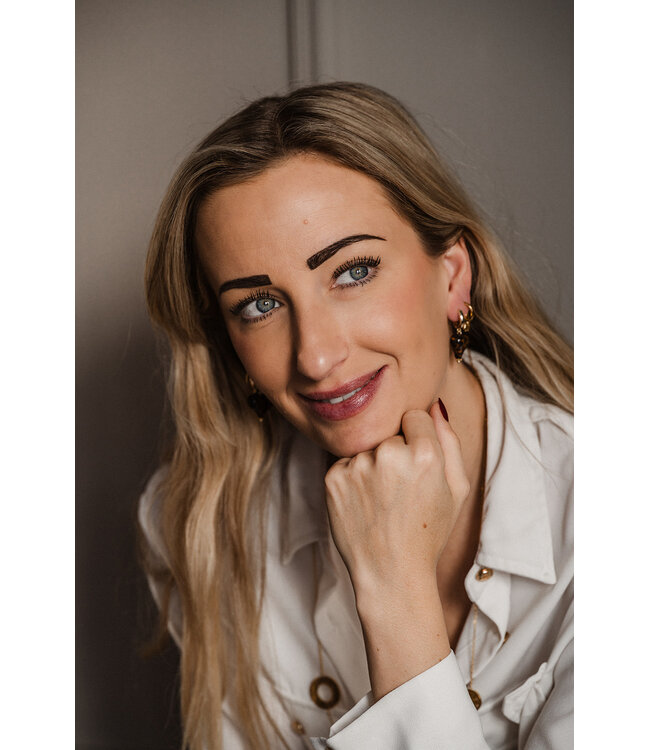 By Shir Kleine Ohrringe Leopardenmuster braun