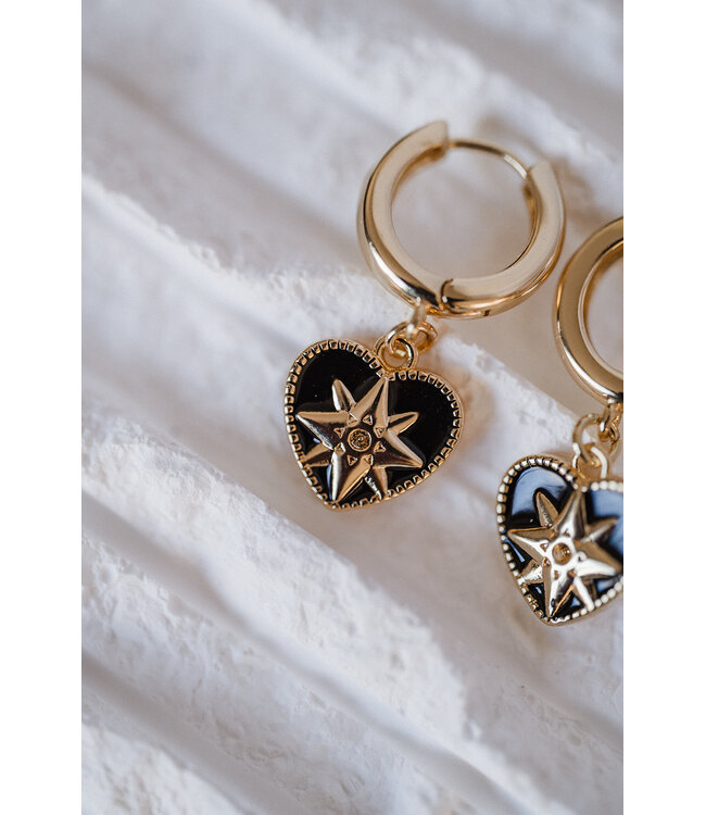 By Shir Small black spark earrings