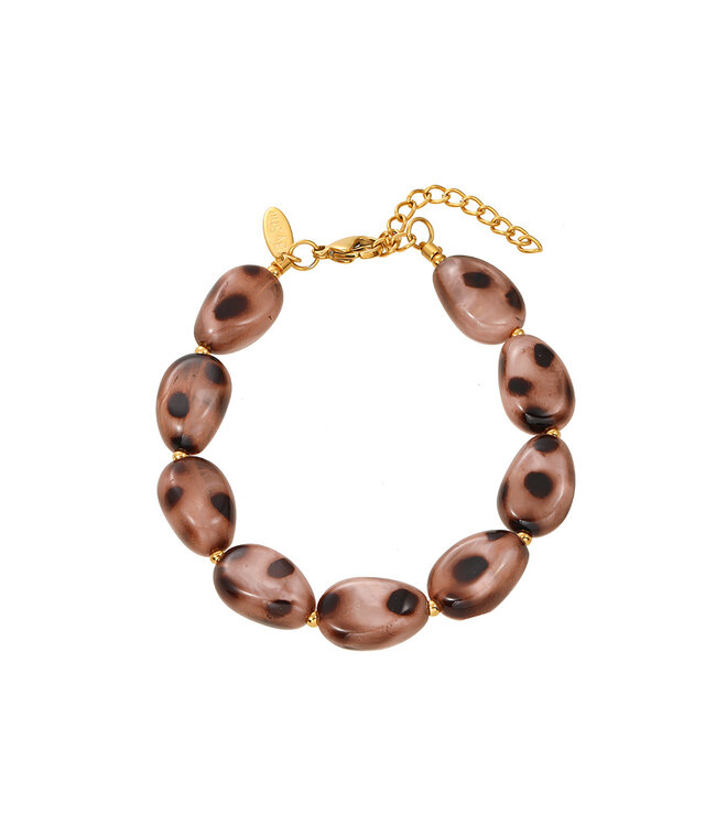 By Shir Luxusarmband beige gepunktet