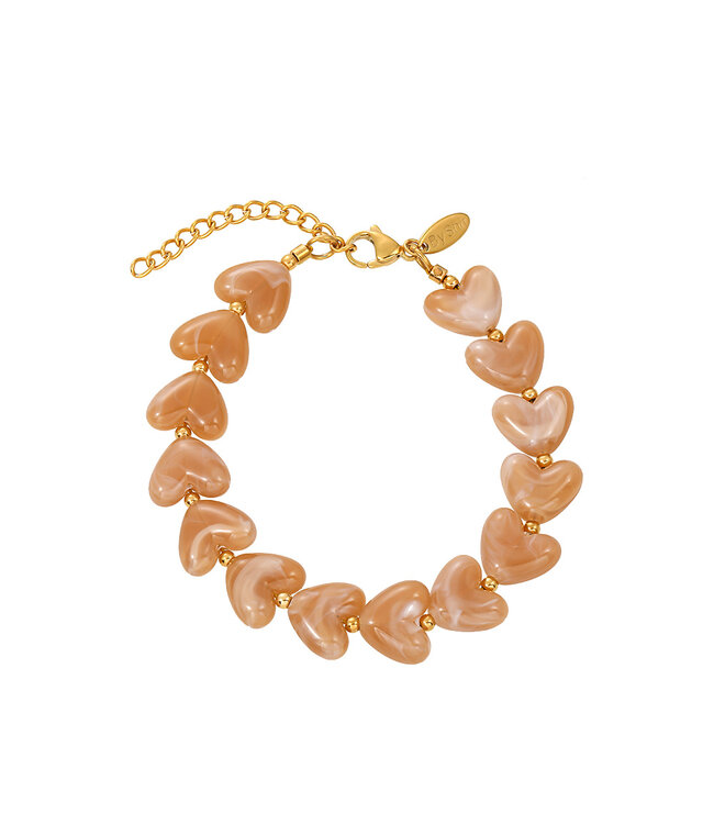 By Shir Luxury Heart Bracelet Pink