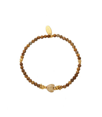 By Shir Armband mit Perlen Bohemian Herz Bild Jaspis