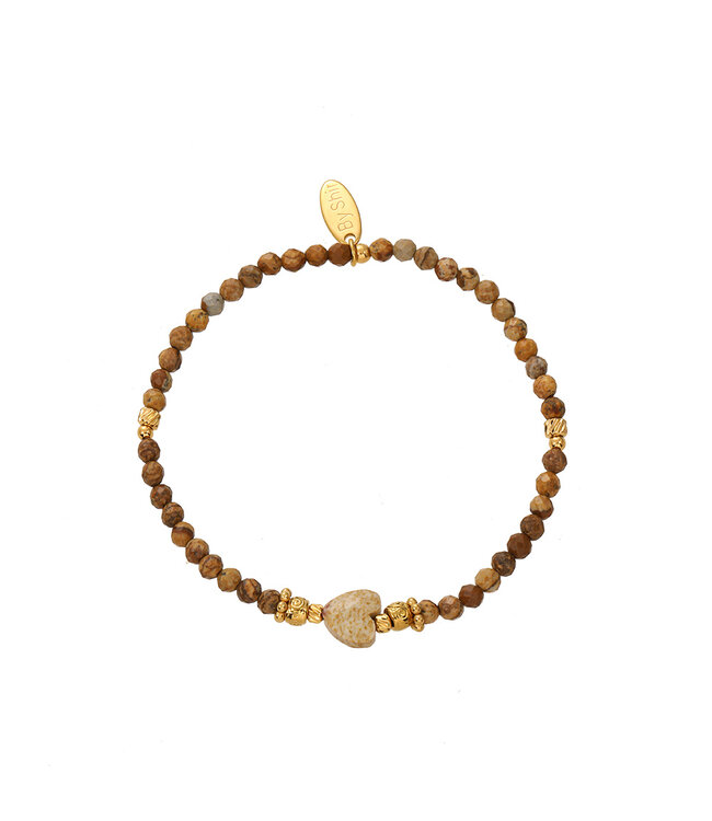 By Shir Bracelet beads bohemian heart picture jasper