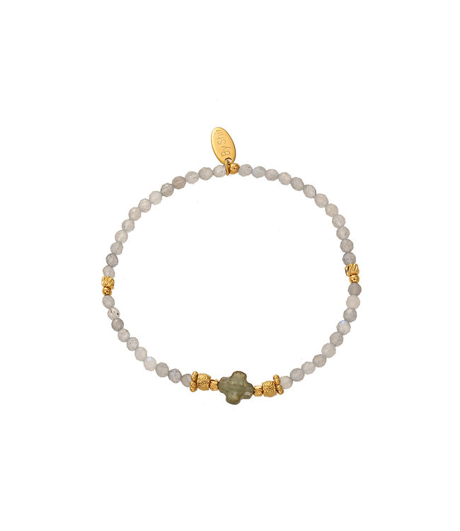 By Shir Bracelet beads Labradorite clover