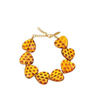 By Shir Luxusarmband gepunktetes Herz braun