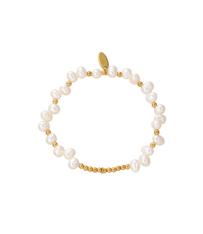 By Shir Armband Perlen Süßwasserperle Kleeblatt