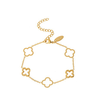 By Shir Stainless steel open clover bracelet