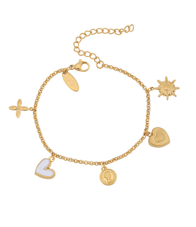 By Shir Mae white stainless steel bracelet