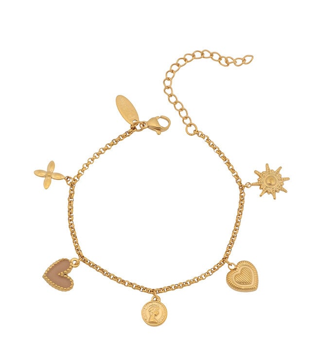 By Shir Armband edelstaal Mae champagne