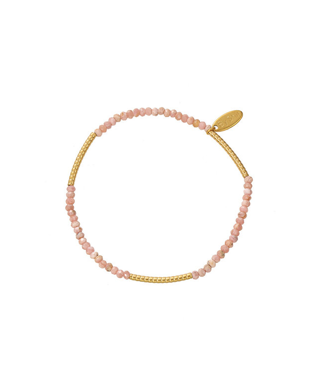 By Shir Armband kraaltjes Rhodochrosiet tube