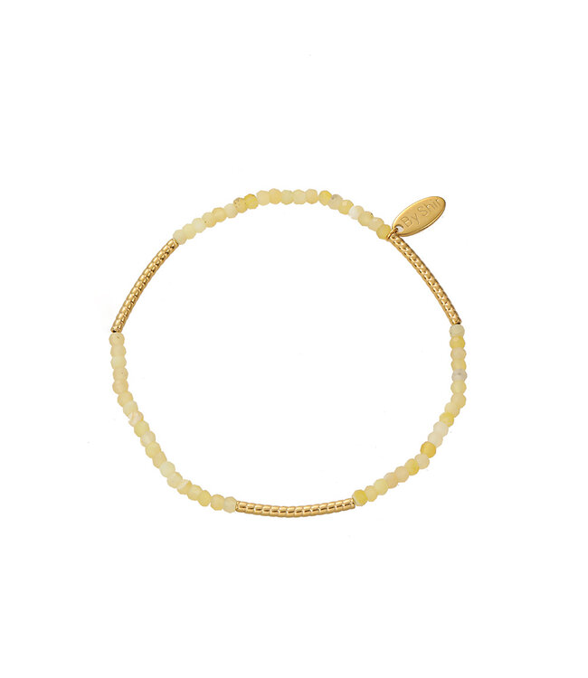 By Shir Armband kraaltjes Citrien tube