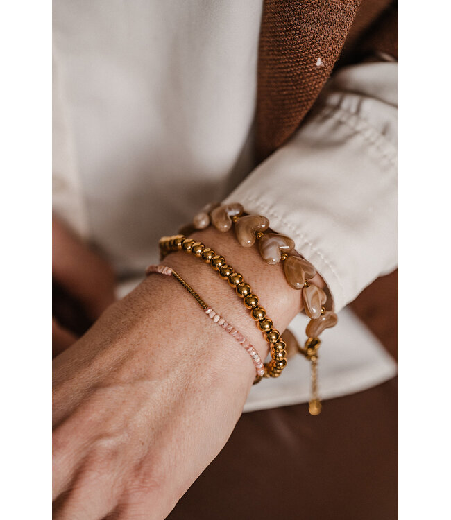 By Shir Armbandperlen Rhodochrosit Tube