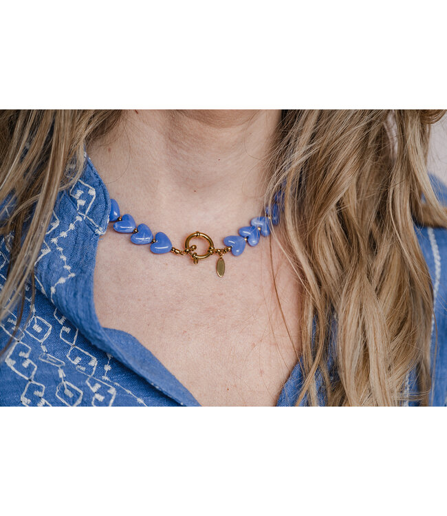 By Shir Ketting luxe Hart blauw