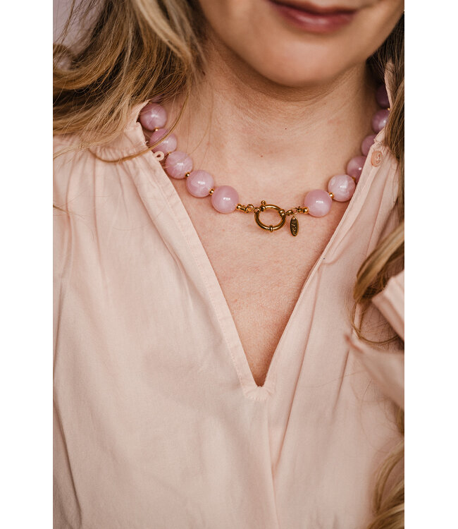 By Shir Necklace Statement Pink