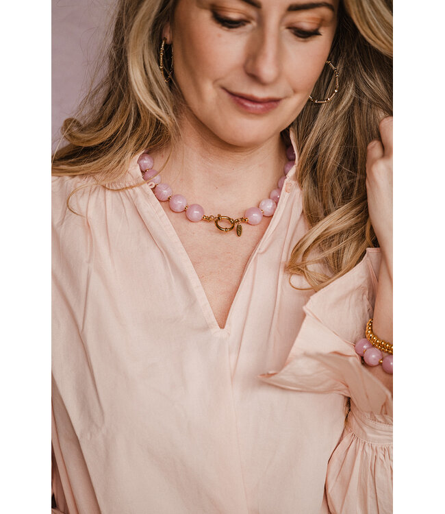 By Shir Necklace Statement Pink