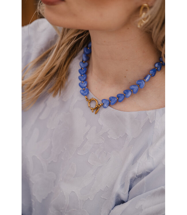 By Shir Ketting luxe Hart blauw