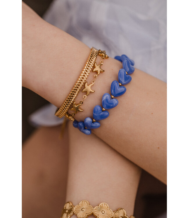 By Shir Luxury Heart Bracelet Blue