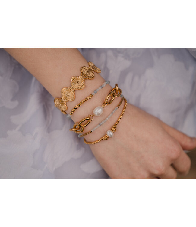 By Shir Bracelet beads Aquamarine squares