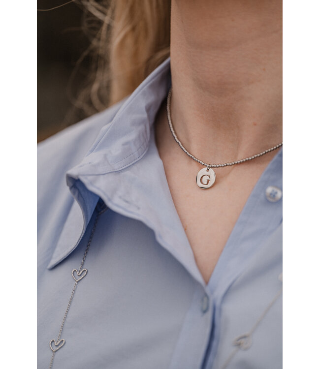 By Shir Luxusperlenkette mit Buchstaben (Edelstahl)