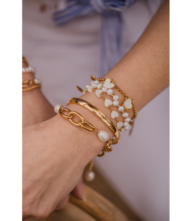 By Shir Armband Perlen Süßwasserperle Herz