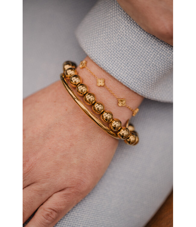 By Shir Armband edelstaal close klavers