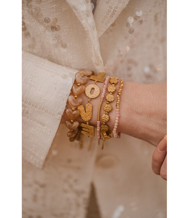 By Shir Luxury Heart Bracelet Pink