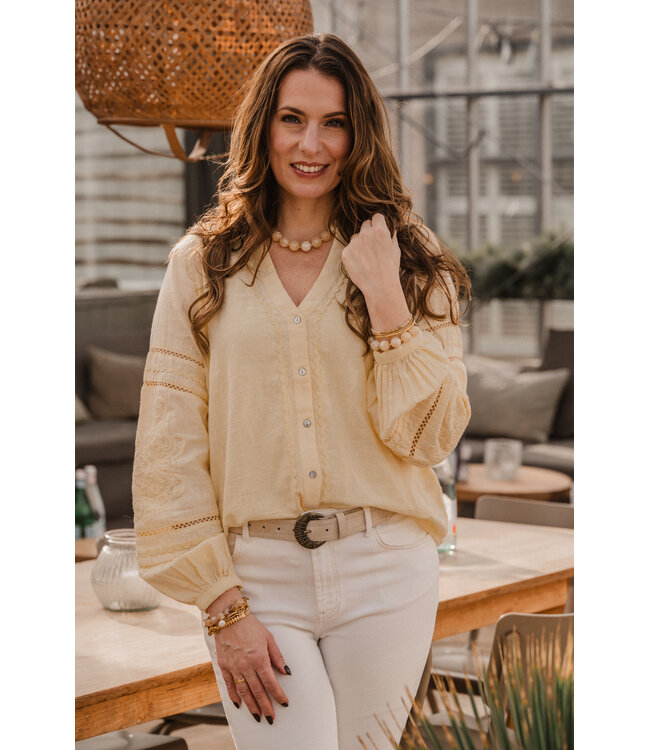 By Shir Necklace statement beads Yellow