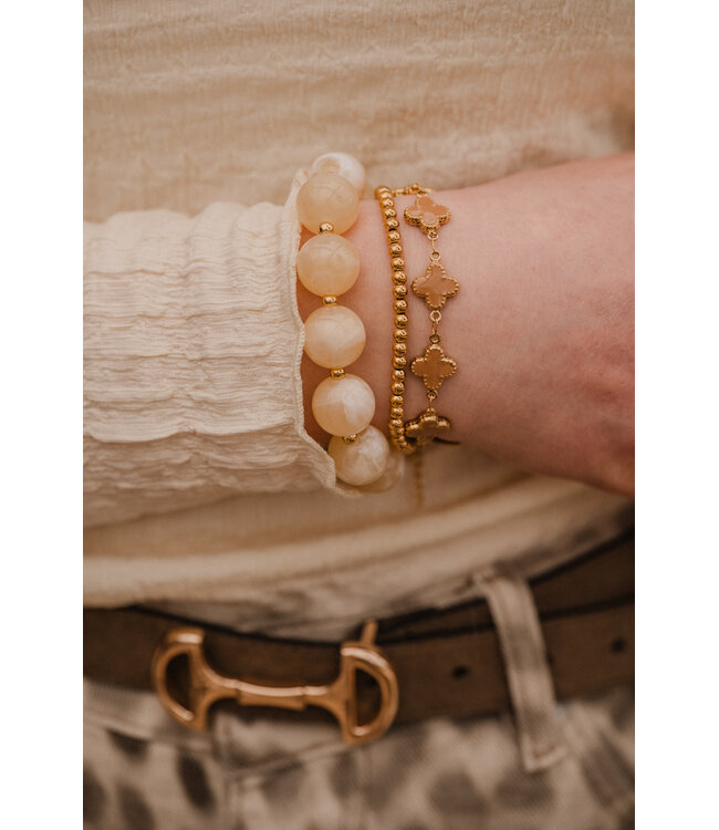 By Shir Statement-Armband Perlen Gelb