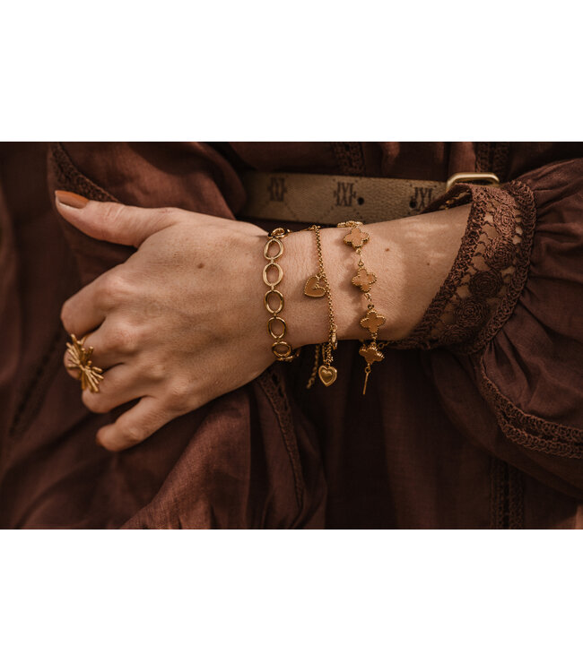 By Shir Armband edelstaal Mae champagne