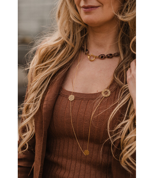 By Shir Ketting luxe gevlekt beige