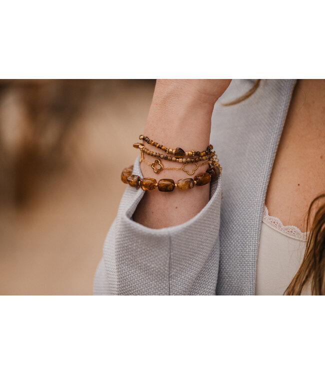 By Shir Bracelet beads bohemian heart tiger's eye
