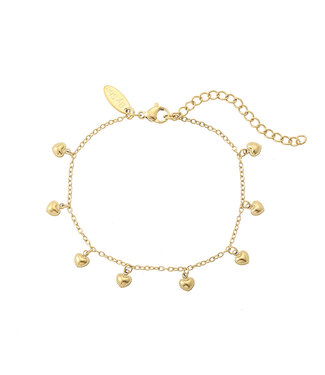 By Shir Armband edelstaal bohemian hartjes