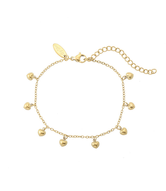 By Shir Stainless steel bracelet with bohemian hearts