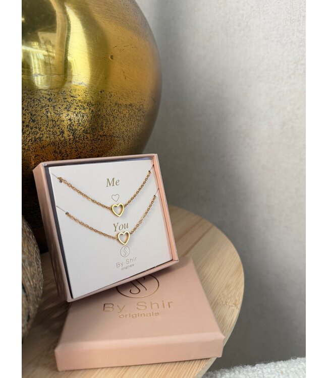 By Shir Armband-Set You & Me Herz