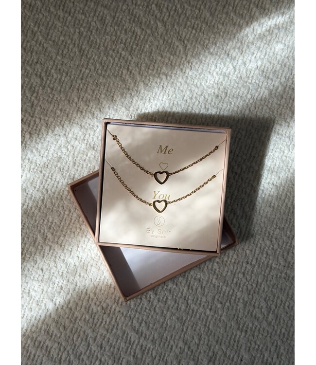 By Shir Armbandenset You & Me hartje