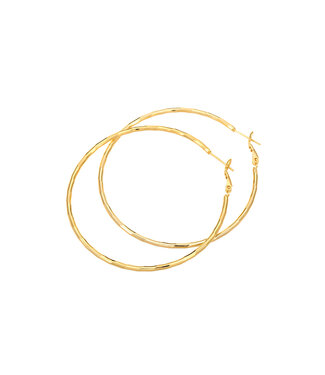 By Shir Oorbellen luxe Bamboo Hoops M