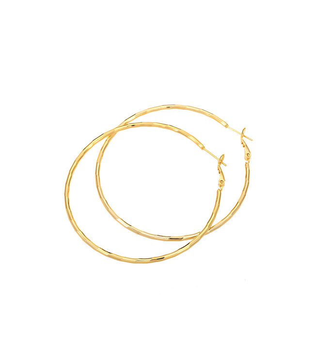 By Shir Earrings luxury Bamboo Hoops M