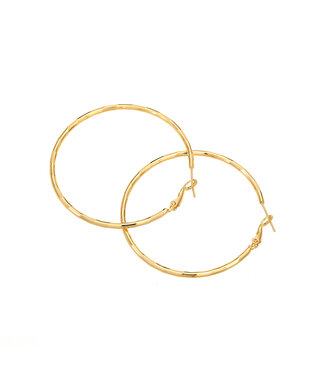 By Shir Oorbellen luxe Bamboo Hoops S