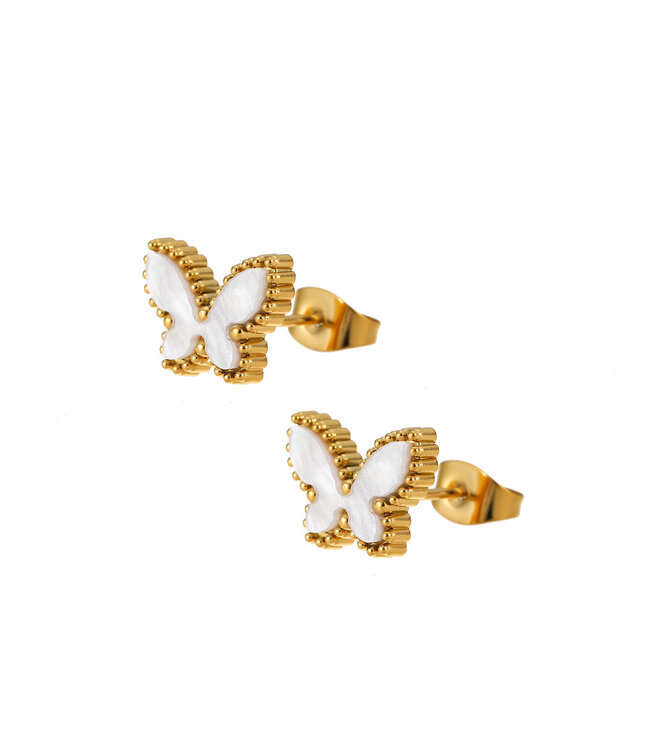 By Shir Ohrstecker Schmetterling weiß