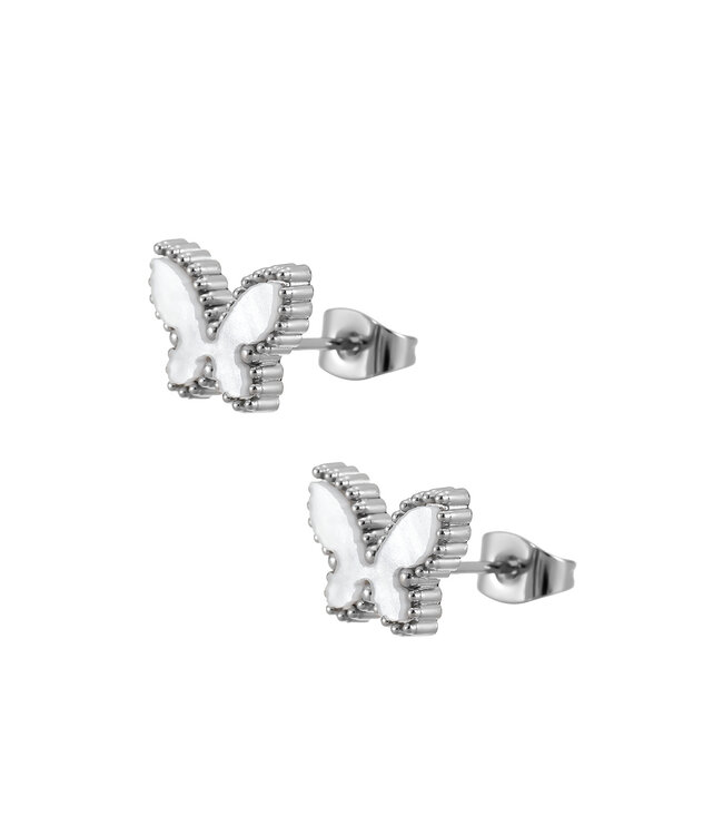 By Shir Ohrstecker Schmetterling weiß