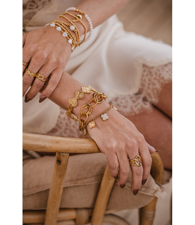 By Shir Luxury white clover bracelet