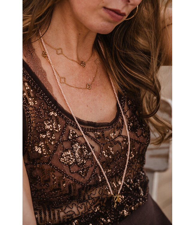 By Shir Luxury Lou pink necklace