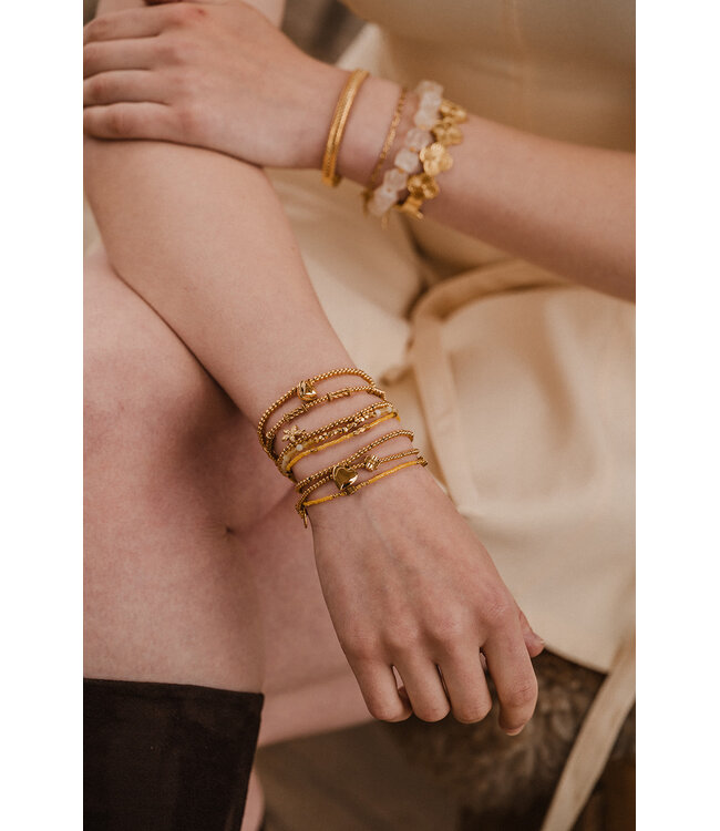 By Shir Bracelet with citrine beads in squares