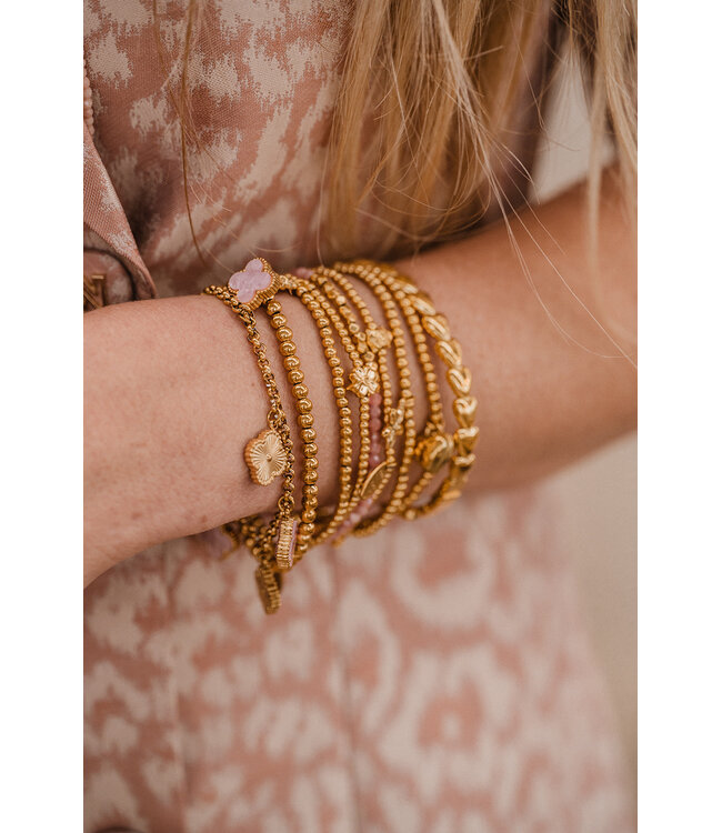 By Shir Luxus-Armband Kleeblatt rosa
