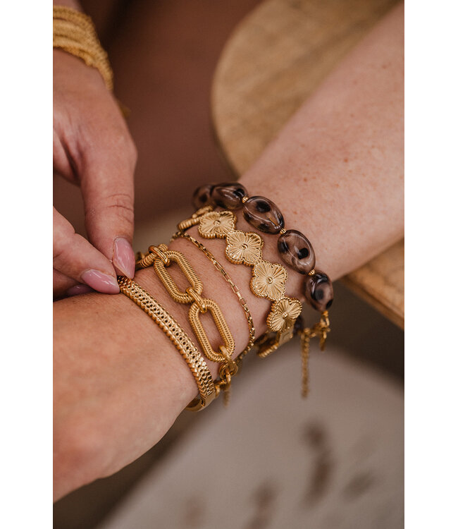 By Shir Edelstahlarmband offenes Gliederarmband